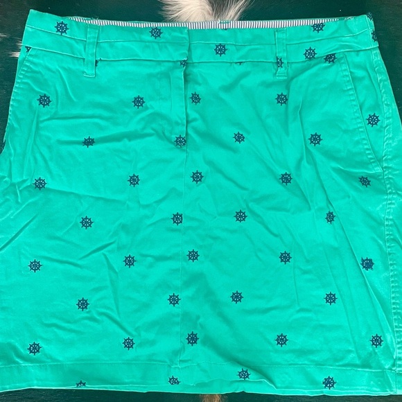 British Khaki Dresses & Skirts - Teal Nautical Print Skirt